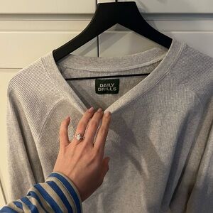 Daily Drills Light Gray V-Neck Men's Sweater